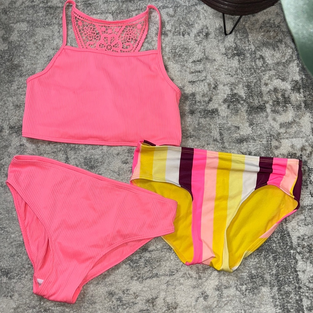 Girls Justice Swim Suit 2 piece with an Extra Bottom Size 14